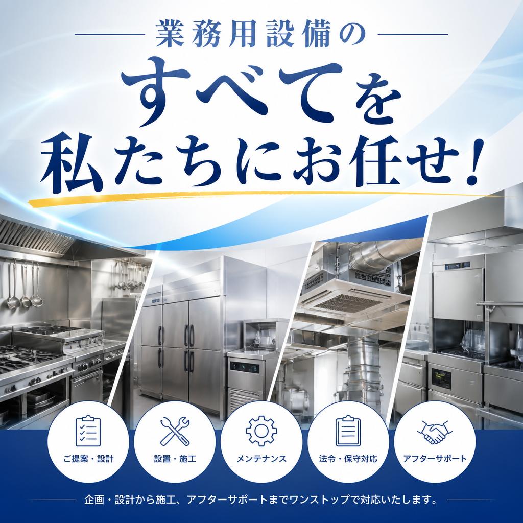 業務用設備のすべてを私たちにお任せ！