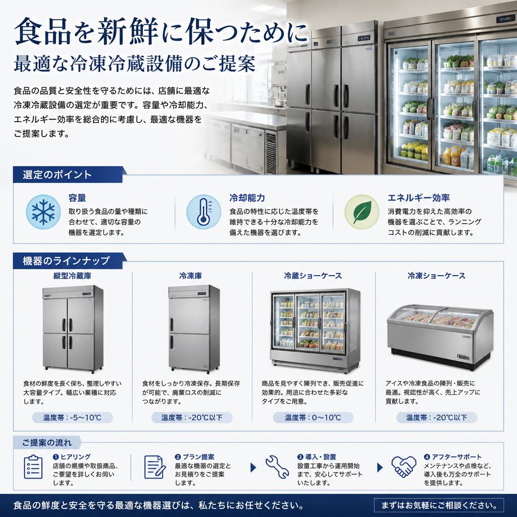 冷凍冷蔵設備の選定ポイント